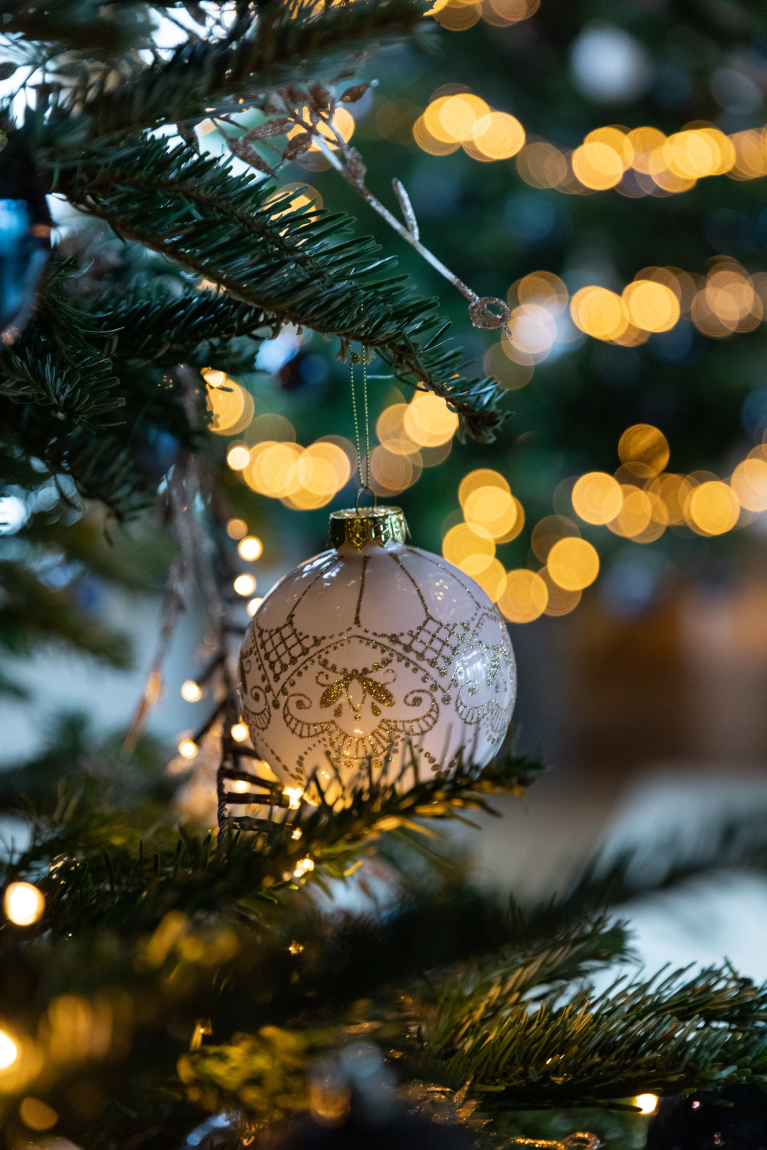 Décoration de Noël aux Sources de Caudalie à Bordeaux.